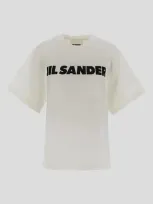 Jil Sander Logo Print T-shirt In White