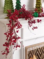 Jim Marvin 6' Berry Garland In Red