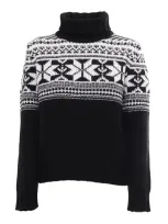 Kangra Cashmere Turtleneck Stars +sequins Inlay In Black