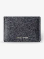 Maison De Sabre Leather Card Case In Graphite Grey