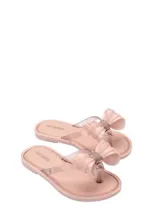 Mini Melissa Kids' Bow Flip Flop In Pink Glitter