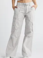 Pacsun Drawstring Mid Rise Wide Leg Cargo Pants In Micro Chip