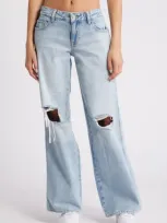 Pacsun Ripped Baggy Wide Leg Jeans In Shiloh Light Blue Wash