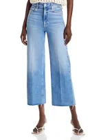 Paige Anessa Raw Hem High Rise Ankle Wide Leg Jeans In Viva