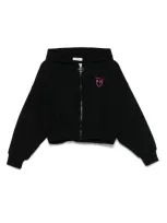 Pinko Kids' Love Birds-appliqué Hoodie In Black