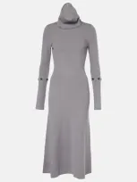 Proenza Schouler Jocelyn Ribbed-knit Midi Dress In Grey