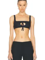 Sandy Liang Recess Bra Top In Black