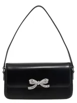 Self-portrait Black Leather Baguette Handbag