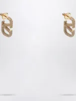 Valentino Garavani Vlogo Earrings With Gold Crystals In Multicolor