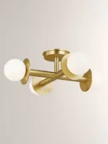 Visual Comfort Studio 4 - Light Flush Mount Nodes By Kelly Wearstler In Burnished Brass