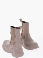 Xocoi Rubber Chelsea Boots With Heel 7cm In Beige