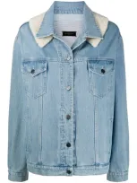 Simonetta Ravizza Contrast-panel Denim Jacket In Blue