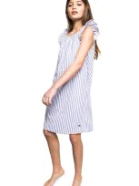 Petite Plume Kids' Baby's,little Girl's & Girl's French Ticking Isabelle Nightgown In Navy